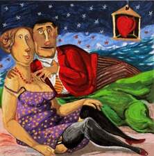 Notte Stellata Pino Procopio Serigrafia Carta Arte Figurativa 25x25 Ed Limitata