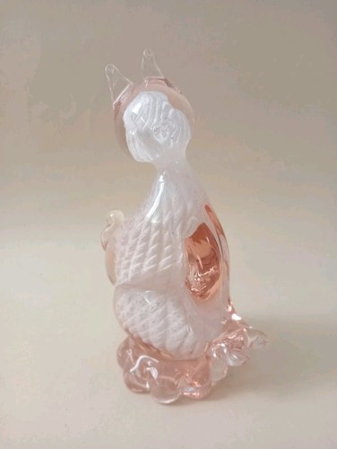 Murano gatto rosa bianco - murano,