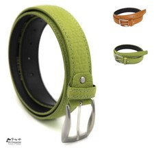 Cintura uomo donna pelle regolabile accorciabile artigianale  cm 3,5 arancione