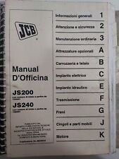 JCB Manuale Di Manutenzione Officina Escavatore JS200 JS240 Js 220 Cartaceo Orig