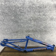 Mongoose Mission BMX Bike Frame 20in Blue Steel Mid School BMX Stander