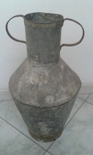ANTICA ANFORA in FERRO ZINCATO VECCHIA QUARTARA RURALE SICILIANA LATTA VINTAGE