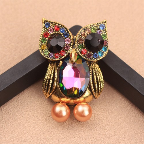 Spilla gufo strass elegante