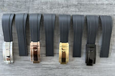 Cinturino In Silicone Nero Oysterflex Con Chiusura A Deployante 22Mm Per Orologi