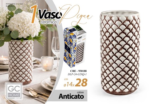 Vaso pigna fiori ceramica