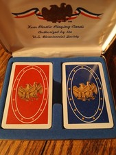 Carte da gioco vintage KEM bicentenario doppio mazzo plastica con custodia non sigillate