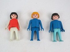lotto di 3 personaggi PLAYMOBIL GEOBRA 1974 action figure vintage blu rosso da