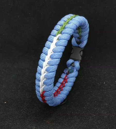 Bracciale paracord blu con - in,