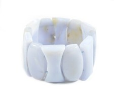 Bracciale Elasticizzato con doppio filo in Calcedonio Made In Italy