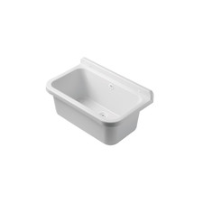 CR Pilozza a Muro 55 cm Lavabo Lavatoio Esterno/ Interno Sospeso in Resina Bianc