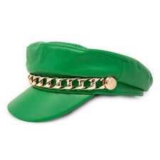 Cappello verde ecopelle