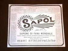 Pubblicità Epoca per Collezionisti di fine 800 Sapone Sapol Mani aristocratiche