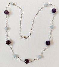 collana in argento 925 pietre