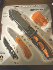 Camillus Warrior Pack 12.8 Coltello da Sopravvivenza, Coltello Pungiglione, Coltello Pieghevole, Fischietto