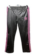Adidas Pantaloni Nero Rosa Taglia S Donna Women Shiny Trousers Track Pants