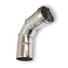 CURVA ACCIAIO INOX AISI 316 L Ø 120 mm 90° CANNA FUMARIA CAMINO LEGNA CALDAIA GA