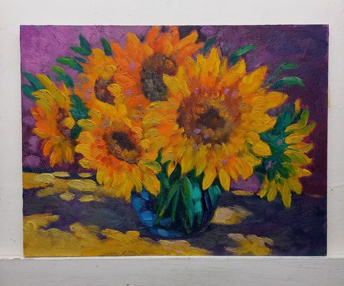 Quadro dipinto fiori girasoli - fiori,