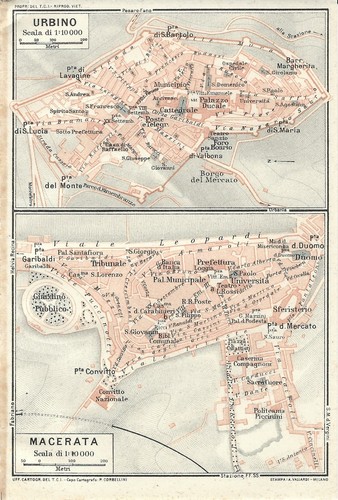 Carta geografica antica urbino - geografica,