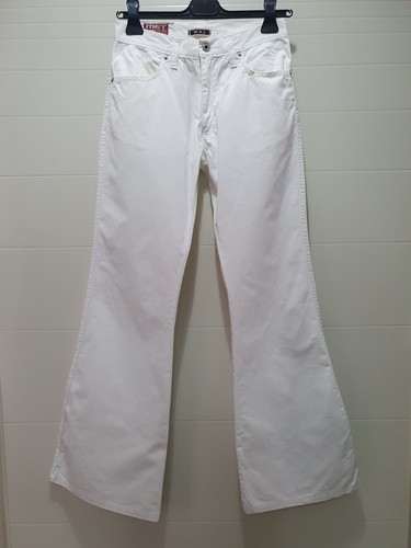 Pantalone donna bianco zampa - bianco,