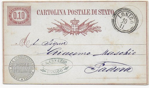 Cartolina postale lonigo - postale, 1898