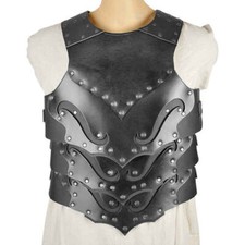 Costume Halloween Medievale Elfo Oscuro Petto Armatura Gilet Cavaliere Pirata...