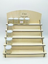 espositore in legno da banco per confetture miele marmellata smalto unghie 