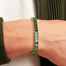 Bracciale Tennis Uomo Smeraldo