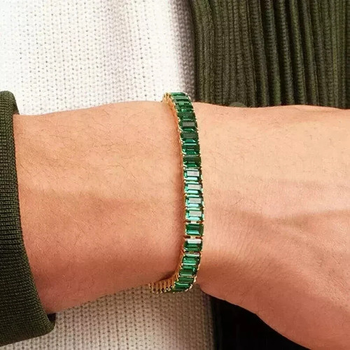 Bracciale tennis uomo smeraldo - tennis,