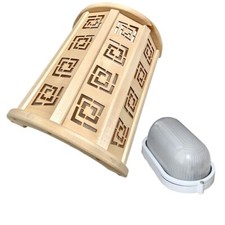 Lampada Sauna Set Schermo di Legno Flow per Locali Umidi Luce Parabola Copertura