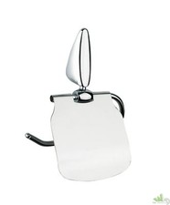 4 PEZZI PORTAROTOLO CARTA IGIENICA GOCCIA VETRO CROMATO HOTEL ALBERGO B&B