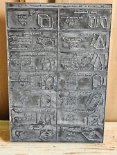 1960 Grande Timbro Metallo Per Stampa Cliche Geometria Piramide Tronco Cilindro