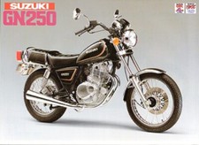 Brochure vendite Suzuki GN250F Giappone 1984 in inglese