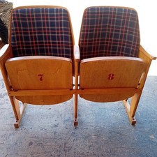 sedie cinema vintage anni 60 imbottite con tessuto "SCOZZESE" 