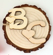 lettere alfabeto in legno lettera con cuore iniziali piccole decora segnaposto 