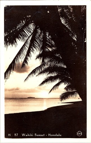 Cartolina rppc waikiki - rppc,