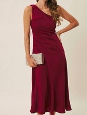 Abito midi monospalla bordeaux