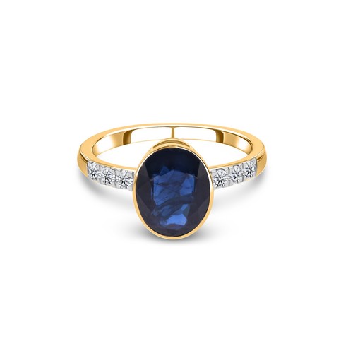 Anello ovale zaffiro blu