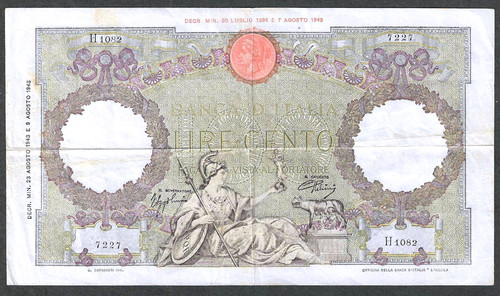 Italy 100 lire 1943 23 - 100,
