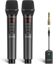 JAMELO Microfono Wireless Da 2,4 Ghz, Sistema Microfonico Cordless Con Ricevitor
