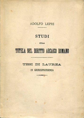 Studi sulla tutela nel - , diritto