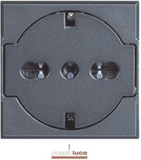BTICINO  HS4140/16F AXOLUTE PRESA SCHUKO BIPASSO universale  ANTRACITE FLAT