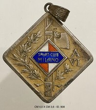 REGNO D'ITALIA SPORT CLUB MILANO MEDAGLIA ARGENTO PREMIO SFIDA DI BIGLIETTO 1928