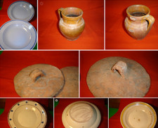 TERRACOTTA CERAMICA PUGLIESE ANTICA DIVERSE TIPOLOGIE PIATTI BROCCHE ETC.