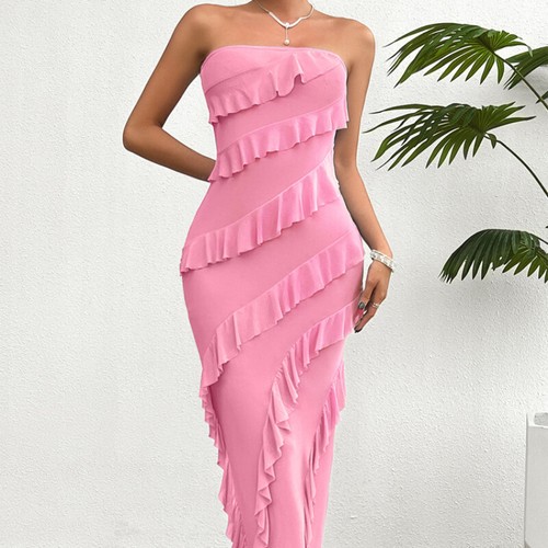 Donna rete balze bodycon - a,
