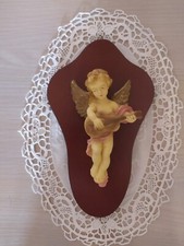 Vecchio quadretto con angioletto e retro in legno