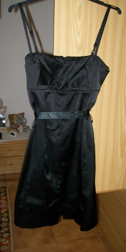 Abito elegante raso nero - elegante, in