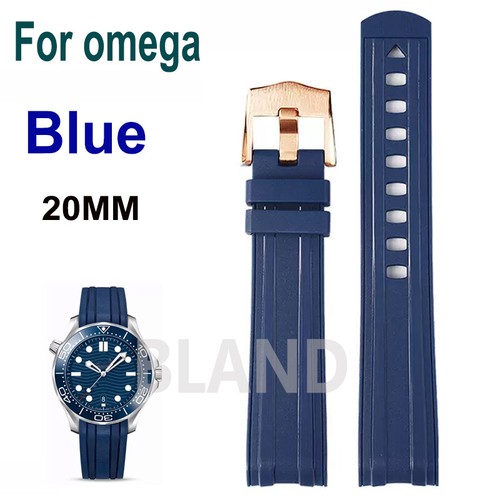 Blue rubber watch strap band - blue,