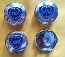 TAPPI COPRIMOZZO LANCIA CROMATI 60 mm BORCHIE LANCIA PER CERCHI IN LEGA 4 pezzi