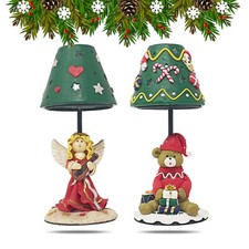 Porta Candela Statuetta natalizia in vetro resina