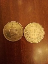 2 FRANCHI SVIZZERI 1968 - CIRCOLATA - Monete Svizzera